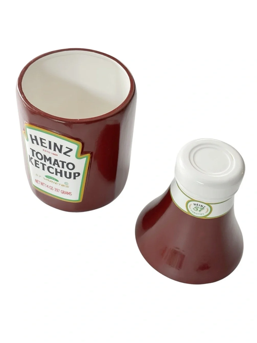 Vintage Heinz Tomato Ketchup Ceramic Cookie Jar 2000 Official Heinz 14 oz